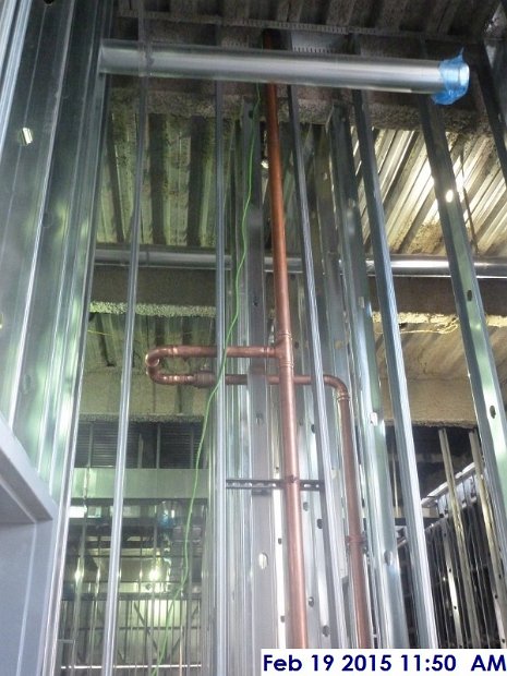 Copper piping at the 2nd floor Facing North